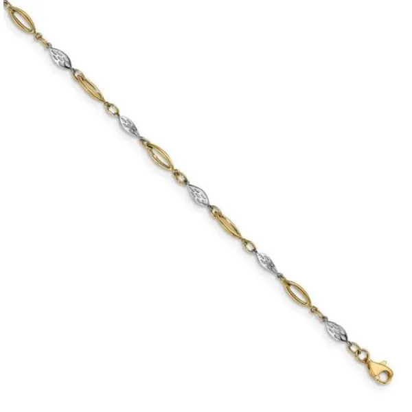 14Kt Two-Tone Polished Fancy Link Anklet similar item image