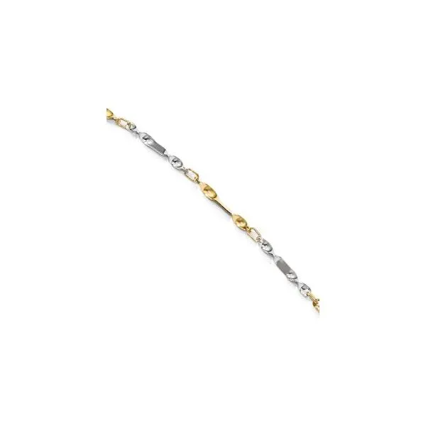 14Kt Two-Tone Polished Twisted Link Anklet JMR Jewelers Cooper City, FL