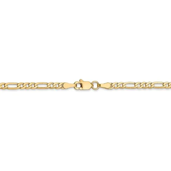 14K Yellow Gold Flat Figaro Anklet JMR Jewelers Cooper City, FL