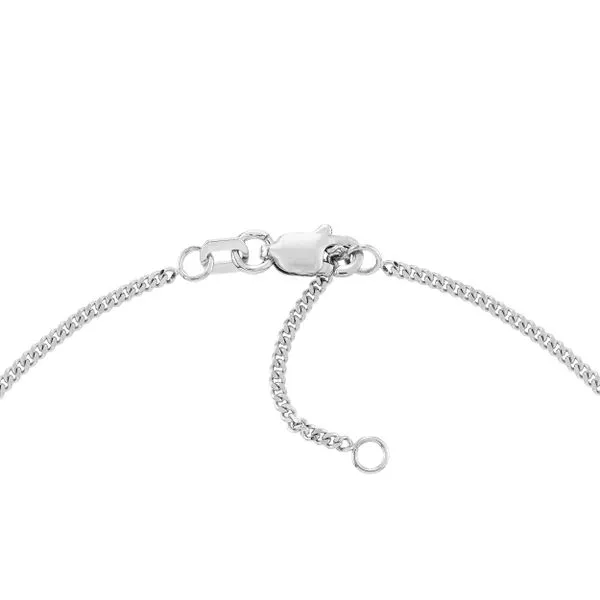 14K White Gold Adjustable Curb Anklet