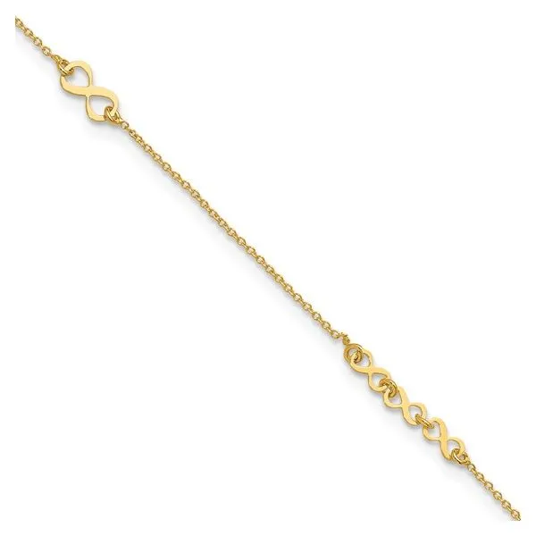 10K Yellow Gold Infinity Anklet