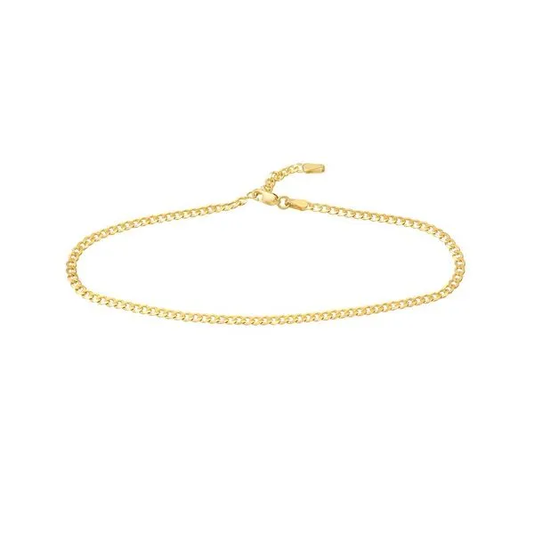 14K Yellow Gold Open Curb Anklet JMR Jewelers Cooper City, FL