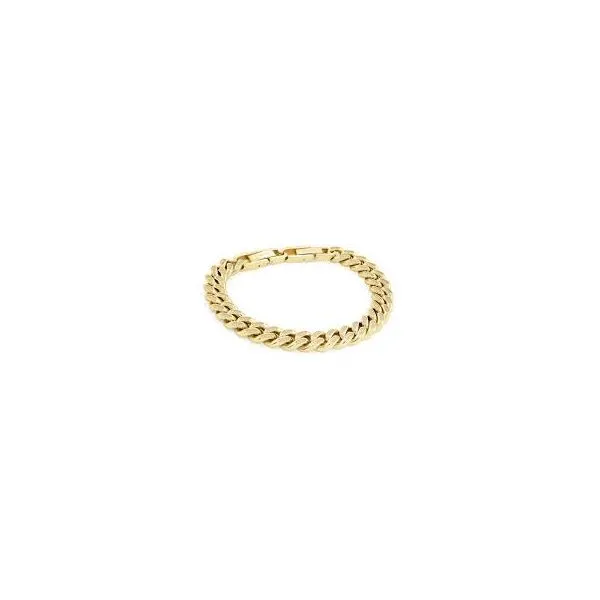 Stainless Steel Gold-IP Cuban White-CZ Pave Bracelet similar item image