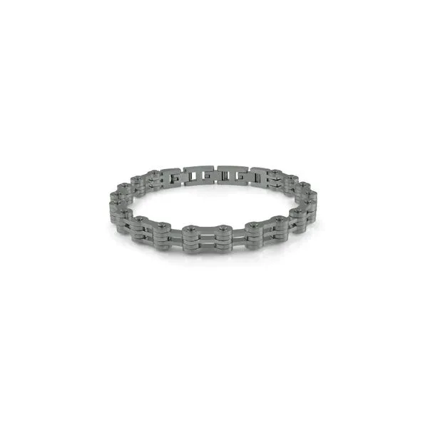 Stainless Steel Gun-IP Bike-Link Bracelet JMR Jewelers Cooper City, FL