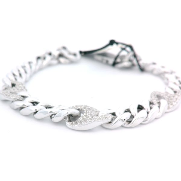 Stainless Steel White Sapphire Bracelet JMR Jewelers Cooper City, FL