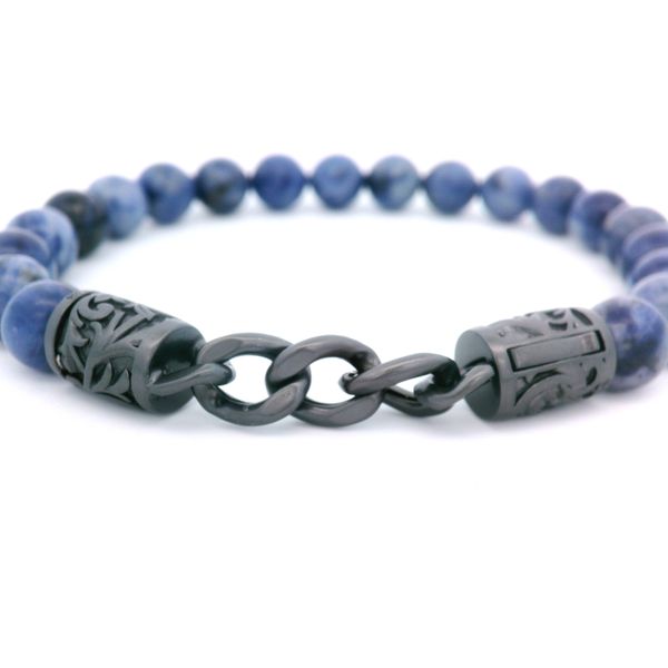Stainless Steel Sodalite Bead Bracelet JMR Jewelers Cooper City, FL