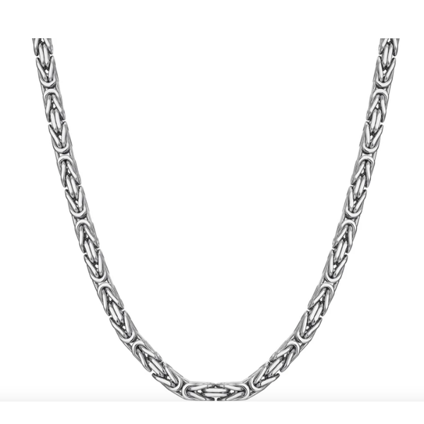 Stainless Steel Byzantine Chain Necklace Image 2 JMR Jewelers Cooper City, FL