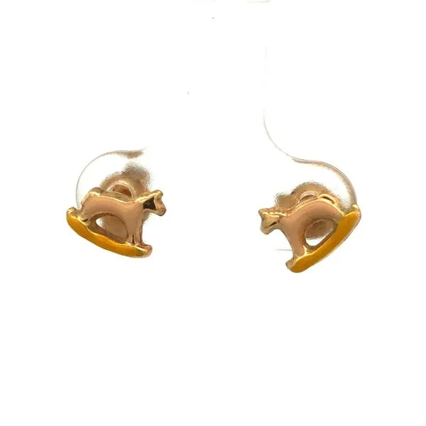 14K Yellow Gold Horse Earrings JMR Jewelers Cooper City, FL