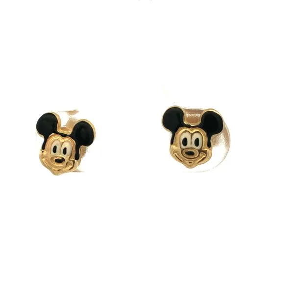 Gold Mickey Mouse Ear Earrings JMR Jewelers Cooper City, FL