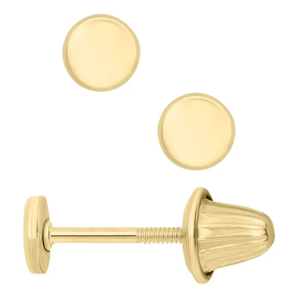 Round flat gold on sale earrings