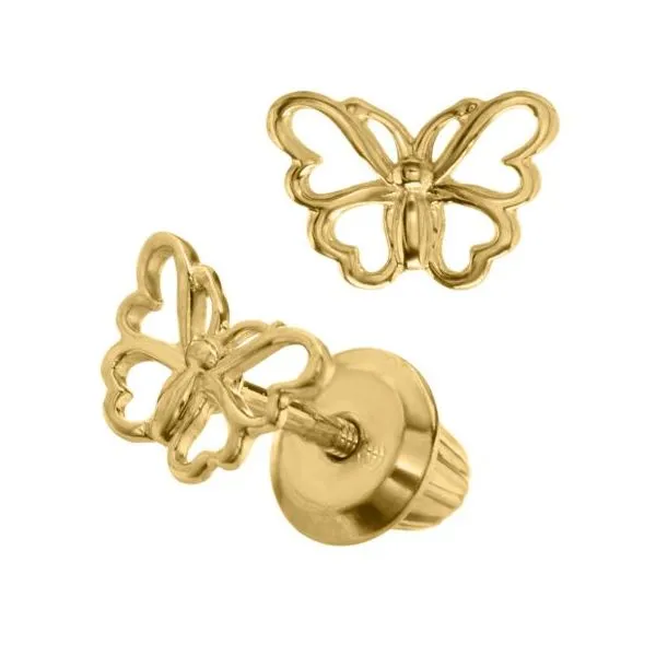 14KY Butterfly Stud Earrings JMR Jewelers Cooper City, FL