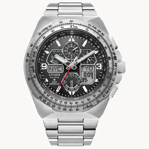 Mens Eco WR200 SS Bracelet Black Watch