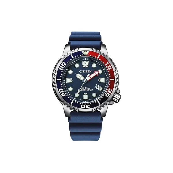 Men's Eco-Drive 200M Dive Stainless Blue Silicone Band Watch JMR Jewelers Cooper City, FL