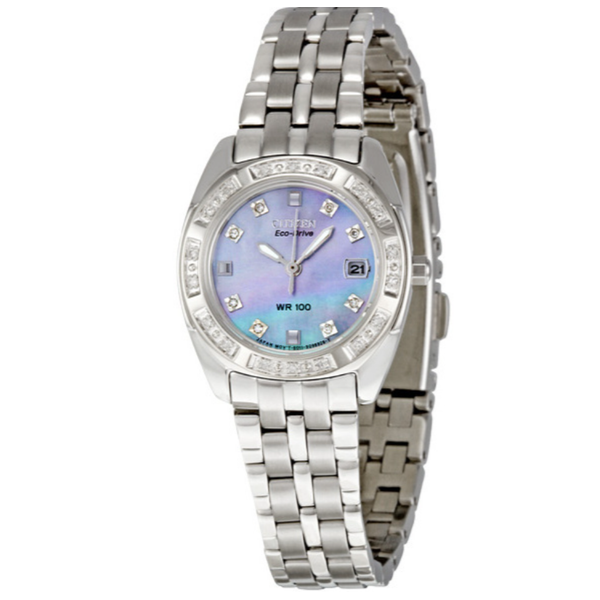Citizen Ladies Stainless Steel Diamond Bezel Mother of Pearl Dial Watch JMR Jewelers Cooper City, FL