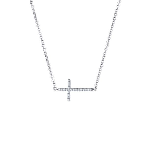 Sterling Silver Sideways Cross Necklace JMR Jewelers Cooper City, FL