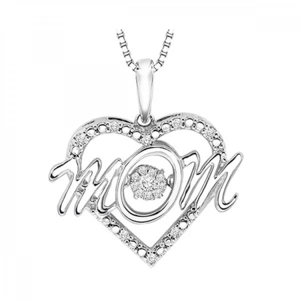 Rol Necklace Mom in Heart 17D with .06CT Diamond JMR Jewelers Cooper City, FL