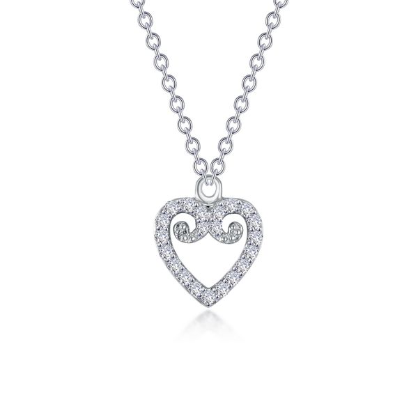 Sterling Silver Open Heart Necklace JMR Jewelers Cooper City, FL
