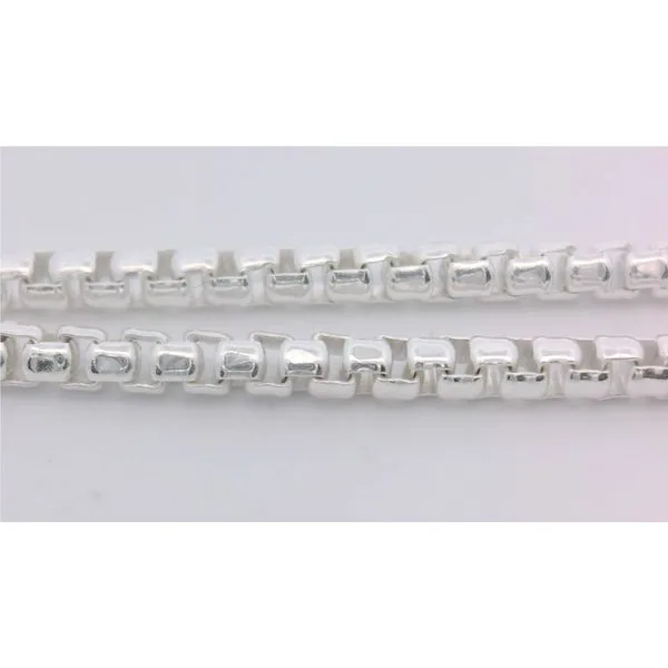 Mens Silver 2.1mm Round Box Chain 18