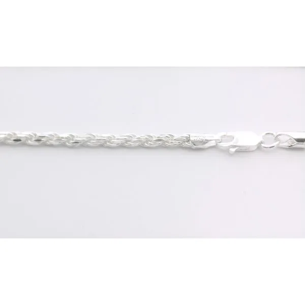 Mens Silver 2.8mm Diamond Cut Rope Chain 22