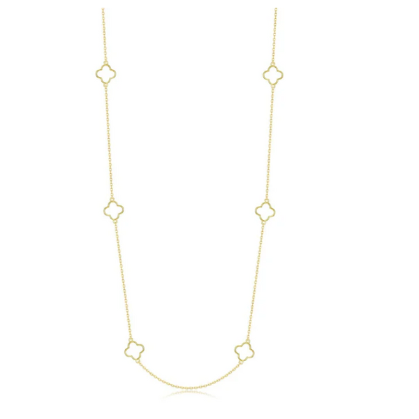 Gold Plated Silver Clover n Bloom Necklace JMR Jewelers Cooper City, FL