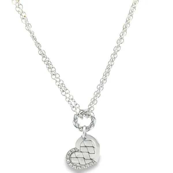 Silver Necklace with Heart and Diamonds similar item image