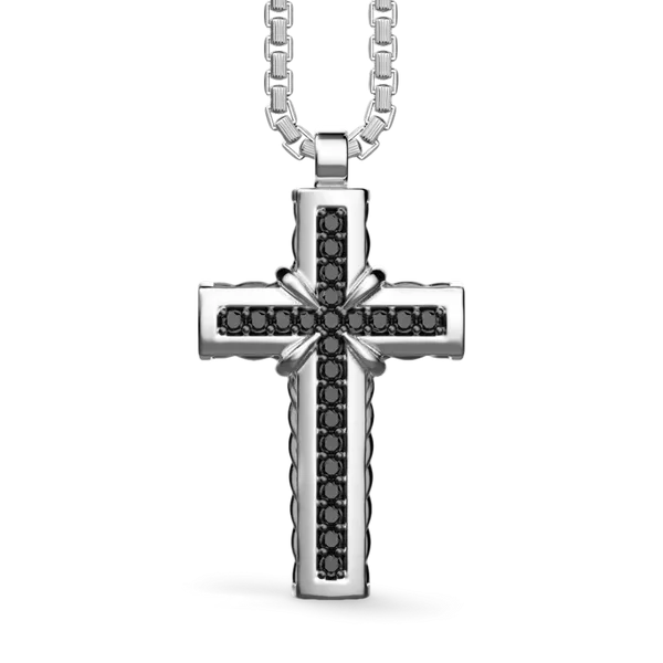 Silver Necklace with Cross Pendant JMR Jewelers Cooper City, FL