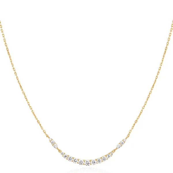 Platinum Gold Arc PavÃcopy; Necklace
