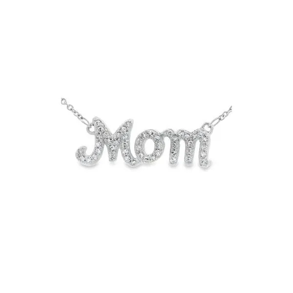 Sterling Silver Diamond Mom Necklace