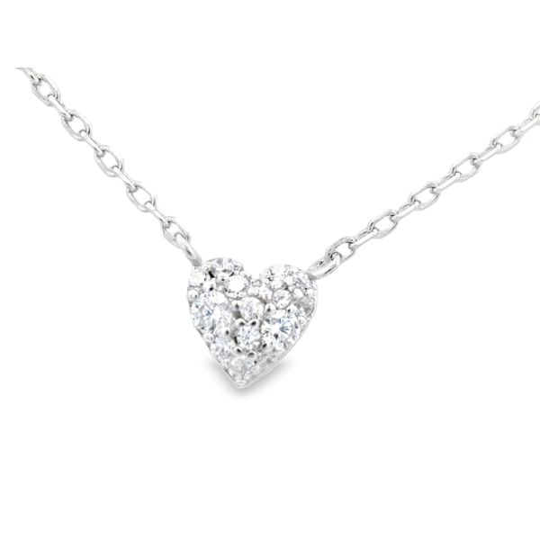 Silver Pave Heart Necklace JMR Jewelers Cooper City, FL