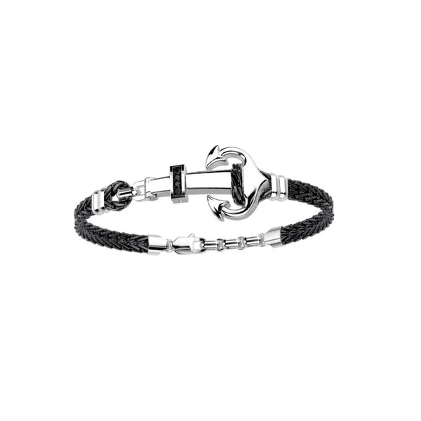 Mens Sterling Silver Anchor Bracelet