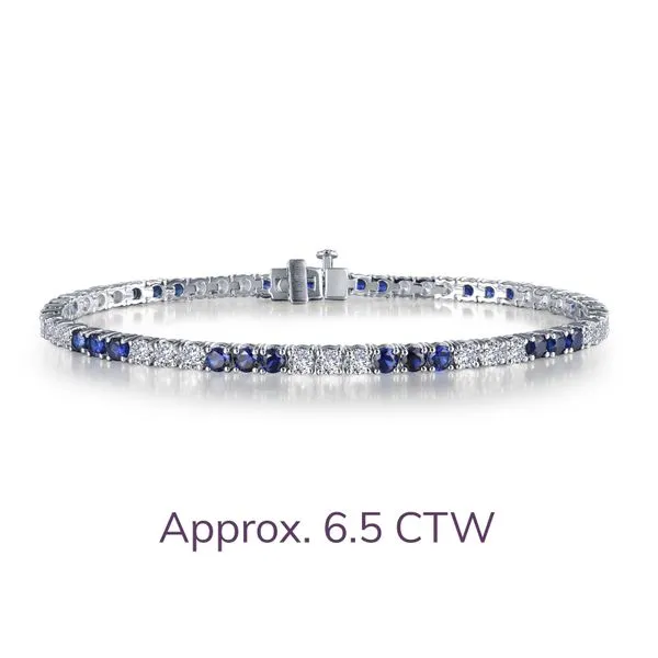 Sterling Silver 6.27 CTTW Sapphire/CZ Alternating Tennis Bracelet similar item image