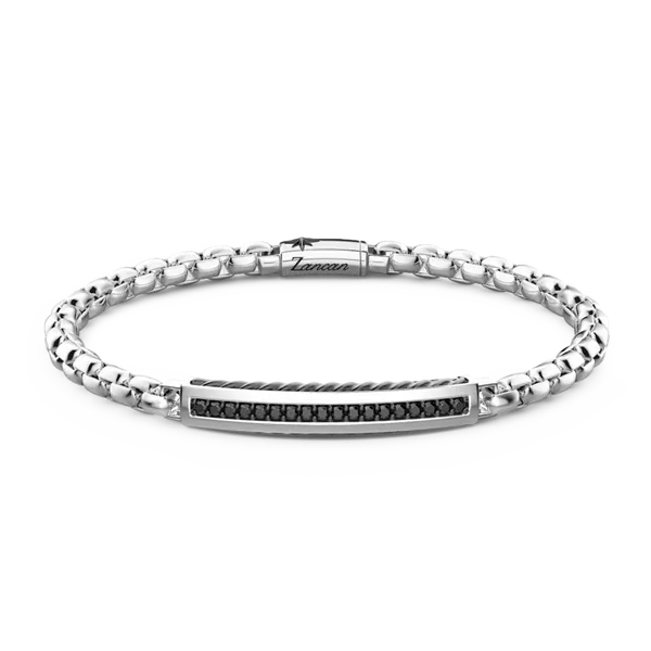 Silver Bracelet with Black Stones JMR Jewelers Cooper City, FL