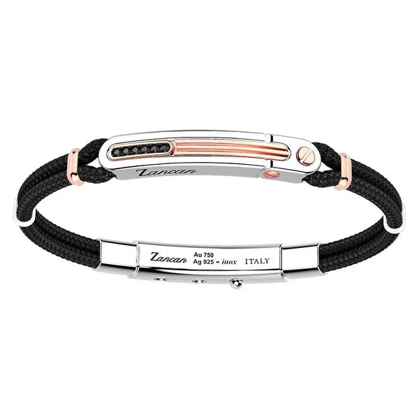 Silver Bracelet with Rose Gold Inserts JMR Jewelers Cooper City, FL
