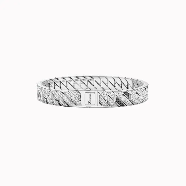 Silver Bracelet with Clear Stones