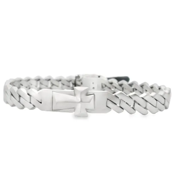 Silver Bracelet with Cross JMR Jewelers Cooper City, FL