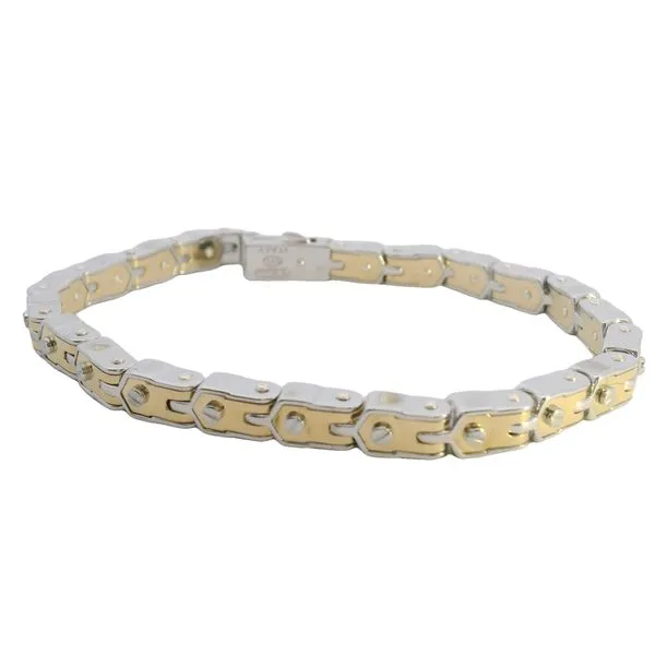 Silver Bracelet with Yellow Gold