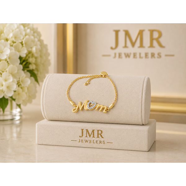 Gold Vermeille Diamond MOM 'O' Lariat Bracelet Image 3 JMR Jewelers Cooper City, FL