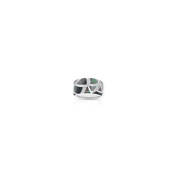 Mother of Pearl Black CZ Ring