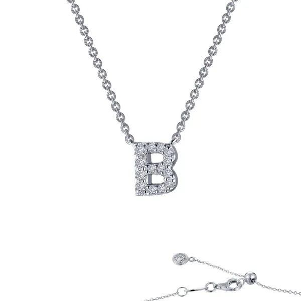 Lafonn Sterling Silver Letter B Pendant Necklace Charm similar item image
