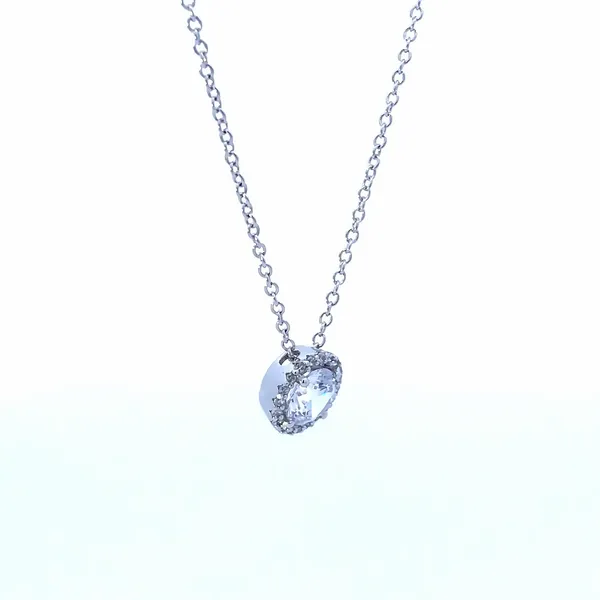 Womens SS 1.05 CTTW Halo Necklace