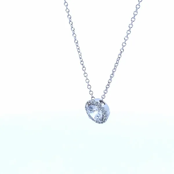 Womens SS 1.05 CTTW Halo Necklace