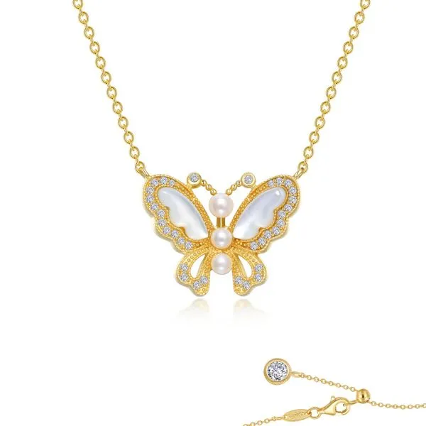 Sterling Silver .80 CTTW Mother-of-Pearl Butterfly Charm ...