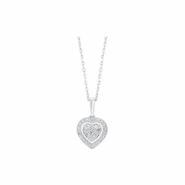 Silver Diamond Heart Charm JMR Jewelers Cooper City, FL