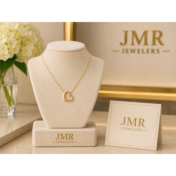Gold Vermeille Heart Charm Pendant Image 2 JMR Jewelers Cooper City, FL