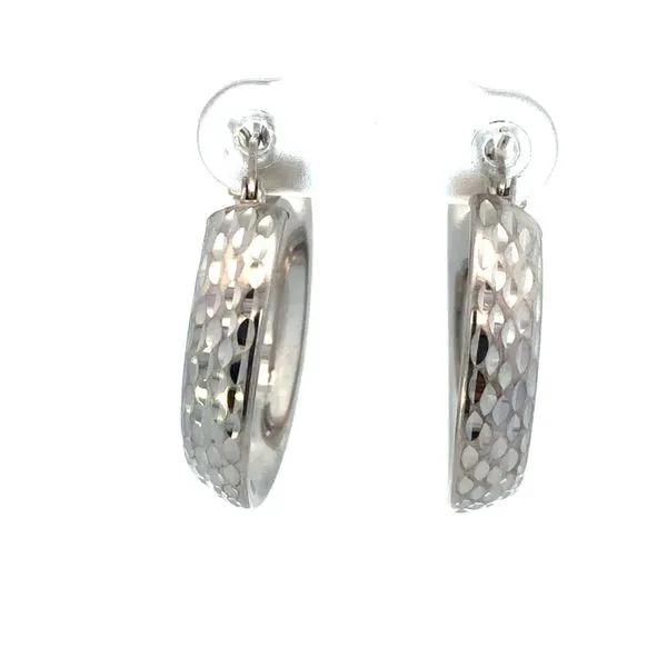 Silver Hoop Earrings Image 2 JMR Jewelers Cooper City, FL
