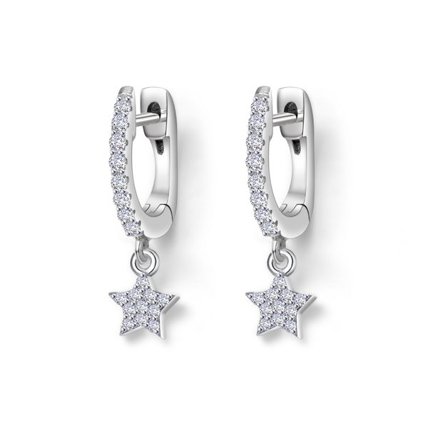 Sterling Silver Dangling Star Earrings JMR Jewelers Cooper City, FL