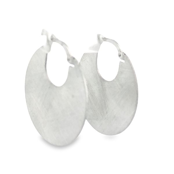 Silver Textured Finish Earrings JMR Jewelers Cooper City, FL