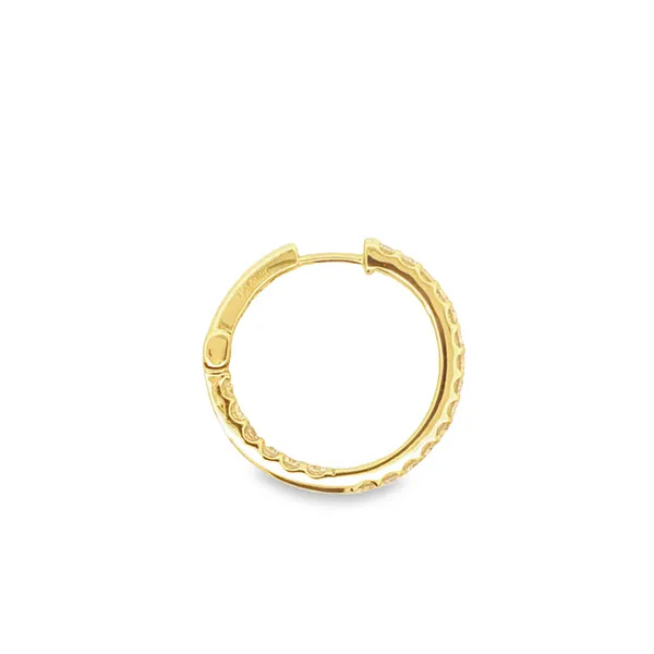 SS 1.60 CTTW Yellow Open Hinged Round Inside Out Hoops 20MM Earrings Image 2 JMR Jewelers Cooper City, FL