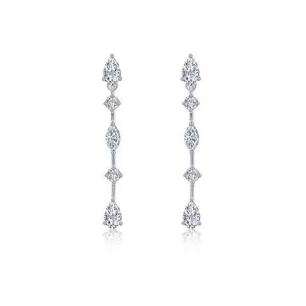 Silver 1.70ctw Linear Drop Earrings