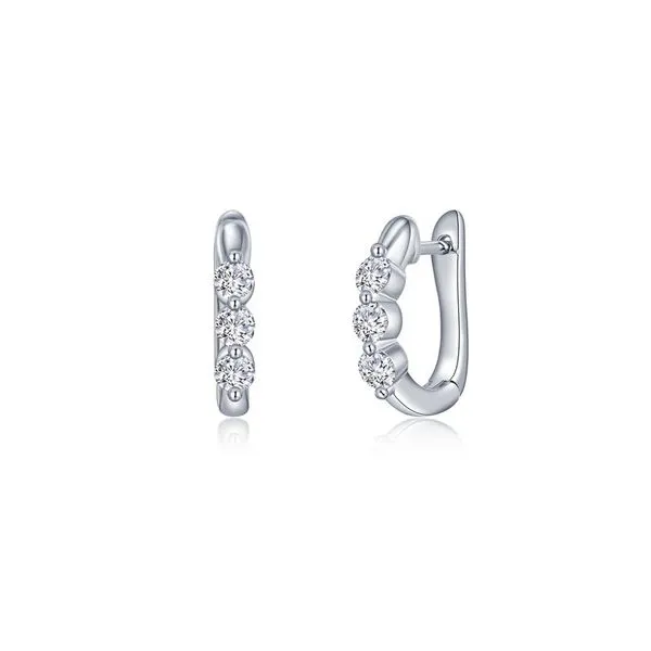 Silver .5ctw Three Stone Huggies